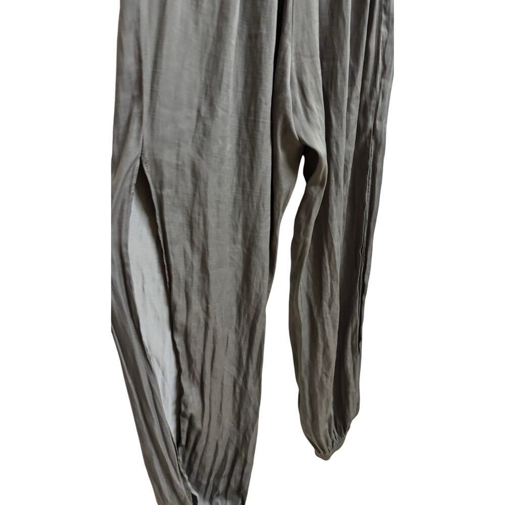 Mustard Seed Gray Satin Jogger Pants Womens Slit Small Boho Lounge Tassel EUC - Picture 5 of 8